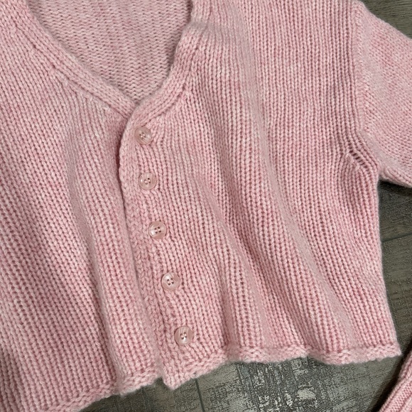 SABLYN Bianco pink cropped cashmere cardigan - Picture 4 of 5